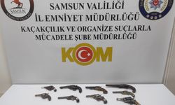 Samsun'da tescile tabi kültür varlığı kapsamında 13 tabanca ele geçirildi