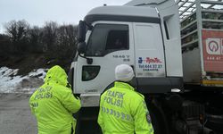 Bolu Dağı'nda zincirsiz ticari araçlara geçit verilmedi