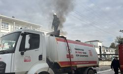 Bolu'da yol süpürme aracında çıkan yangın söndürüldü