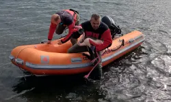 İzmir İtfaiyesi ayağına misina dolanan flamingoyu kurtardı