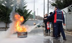 Tokat'ta itfaiye ekipleri yangın söndürme ve yangınla mücadele eğitimi verdi