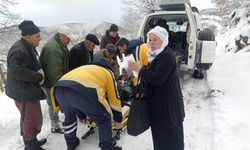 Tokat'ta rahatsızlanan yaşlı kadın için ekipler seferber oldu