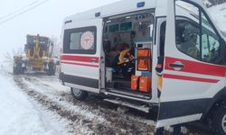 Tokat'ta sağlık ekiplerinin karla mücadelesi