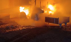 Zile'de yangın çıkan traktör kullanılamaz hale geldi