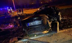 Samsun'da devrilen otomobilin sürücüsü öldü