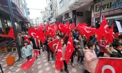 Suluova'da öğrenciler 'Bayrağa sevgi' yürüyüşü yaptı