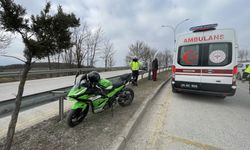 Bolu'da devrilen motosikletin sürücüsü yaralandı