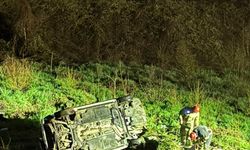 Düzce'de şarampole devrilen otomobildeki 2 kişi yaralandı