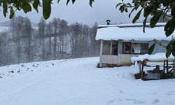 Düzce'nin yüksek kesimlerine kar yağdı