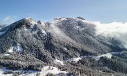 Ilgaz ve Yaralıgöz dağlarında kar manzarası havadan görüntülendi