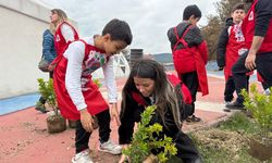 Karabük'te ilkokul öğrencileri fidanları toprakla buluşturdu