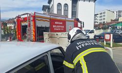 Niksar'da park halindeki otomobilde yangın sonucu hasar oluştu