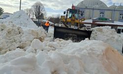 Salıpazarı ilçesinde ekiplerin karla mücadelesi sürüyor