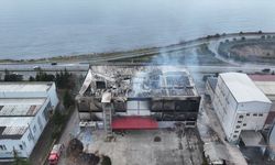 Trabzon'da fındık fabrikasının deposunda çıkan yangın söndürüldü