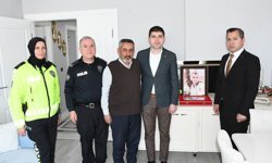 Alaçam'da şehit polis memuru Yusuf Ceylan'ın ailesi ziyaret edildi
