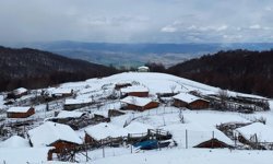 Amasya'nın yüksek kesimleri karla kaplandı
