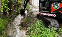 Bursa İnegöl'de sulama kanalı temizliği​​​​​​​