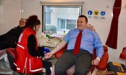 Çorum İl Emniyet Müdür Yardımcısı Bayrak, 30'uncu kez kan bağışında bulundu