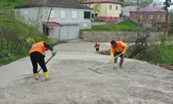 Ordu Korgan'da beton yol çalışması başlattı