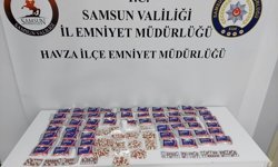 Samsun'da uyuşturucu hap ele geçirilen araçtaki 2 zanlı gözaltına alındı