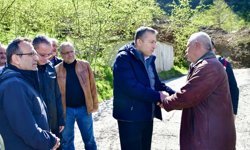 Trabzon Valisi Şahin, heyelan bölgesinde inceleme yaptı