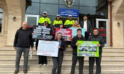 Of'ta lise öğrencileri trafik uygulamasına katıldı
