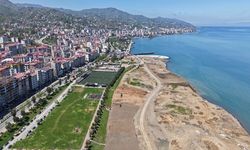 Akçaabat'ta bisiklet ve yürüyüş yolu projesinin çalışmaları sürüyor