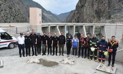 Artvin Barajı'nda yangın tatbikatı gerçekleştirildi