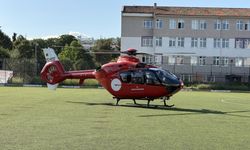 Beyin kanaması geçirdiği şüphelenilen hasta ambulans helikopterle hastaneye kaldırıldı