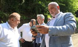 Canik'te yol çalışmaları havadan takip edildi