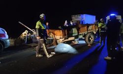 Çorum'da traktör ile kamyonun çarpıştığı kazada bir kişi öldü, oğlu ve torunu yaralandı