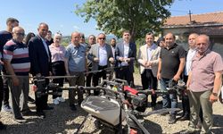Samsun'da zirai dronla çeltik ekimi gerçekleştiriliyor