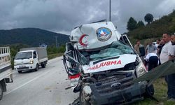 AMBULANS KAZA YAPTI, SÜRÜCÜ YARALI