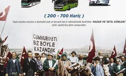 Kocaeli'de 29 Ekim'de toplu ulaşım ücretsiz