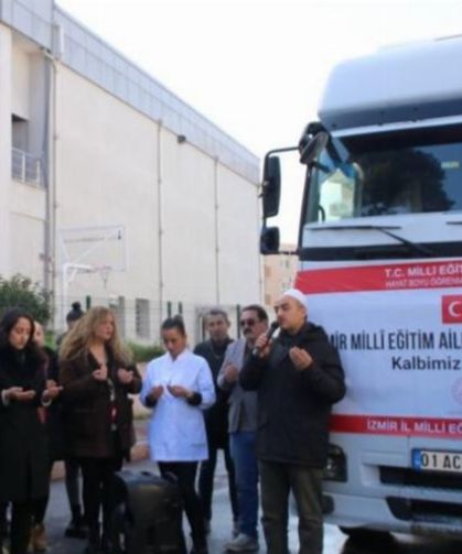 İzmir Milli Eğitim'den Gazze'ye yardım tırı