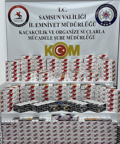 Samsun'da 77 bin 600 sahte bandrollü makaron ele geçirildi