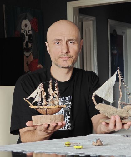 Samsun'da görsel sanatlar öğretmeni, doğal malzemeleri sanat eserlerine dönüştürüyor