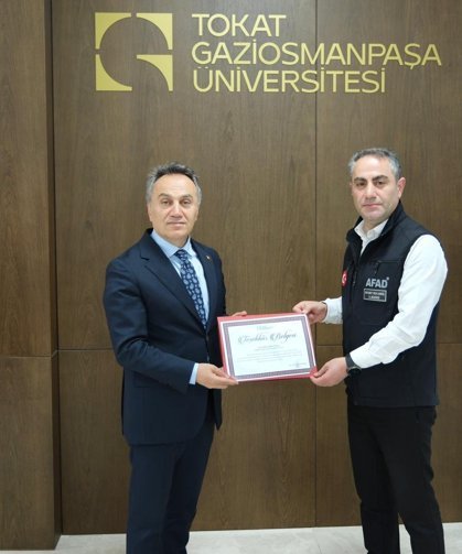 AFAD heyetinden TOGÜ Rektörü Yılmaz'a ziyaret