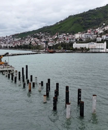 Ordu Atatürk Rıhtımı'nda çalışmalar adım adım ilerliyor