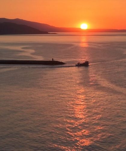 Samsun'da gün batımı dronla görüntülendi