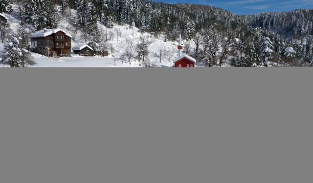 Kastamonu'nun tarih kokan ahşap evleri karla kaplandı