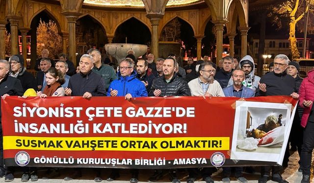 Amasya'da İsrail'in Gazze'ye saldırıları protesto edildi