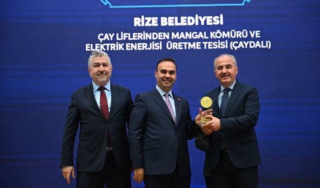 Rize Belediyesi'nin "Çay Lifinden Mangal Kömürü Ve Enerji Üretim Tesisi"ne ödül