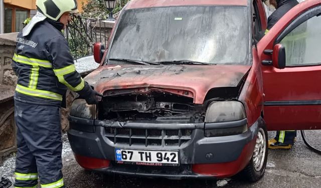 PARK HALİNDEKİ KAMYONET YANDI