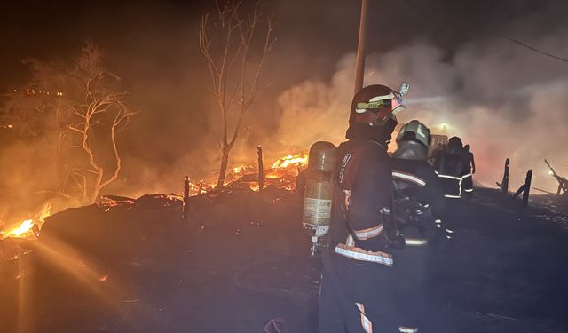 Bolu'nun Mudurnu ilçesinde çıkan yangına müdahale ediliyor