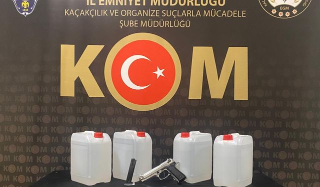 Bayburt'ta sahte içki operasyonunda 110 litre etil alkol ele geçirildi