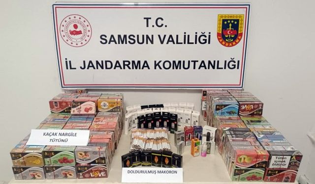 Samsun'da işyerinde kaçak tütün mamulleri bulunduran zanlı yakalandı