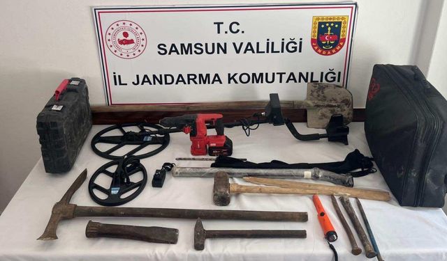 Samsun'da izinsiz kazı yapan 3 kişi suçüstü yakalandı