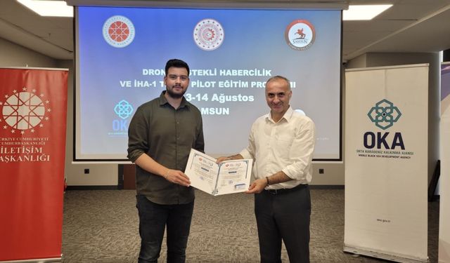 Samsun'da yeni nesil habercilik kapsamında gazetecilere verilen dron eğitimi sona erdi