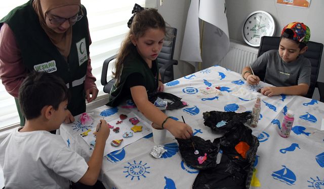 Yeşilayın yaz okuluna katılan çocuklar, sanat ve sporla dolu vakit geçirdi